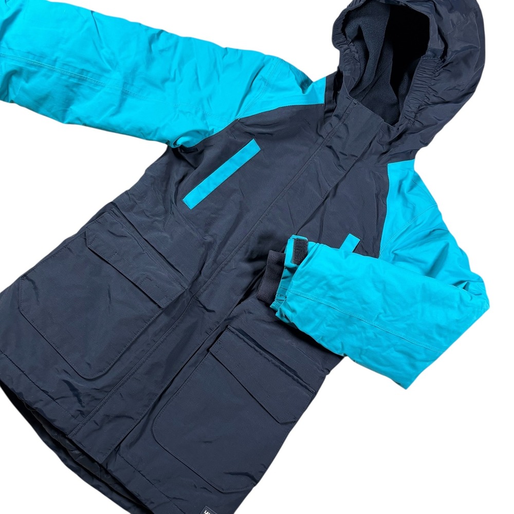 Lands End Kids Winter Jacket Sz S 7-8 Blue‎ Hooded Waterproof Ski Snow Warm